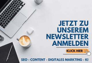 Minimalist blue and white LinkedIn post with a motivational quote about SEO and digital marketing